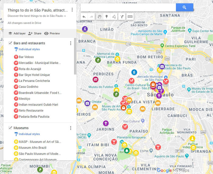 São Paulo attractions map