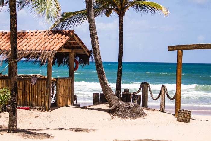 Hut at the beach in Bahia state, Brazil trip