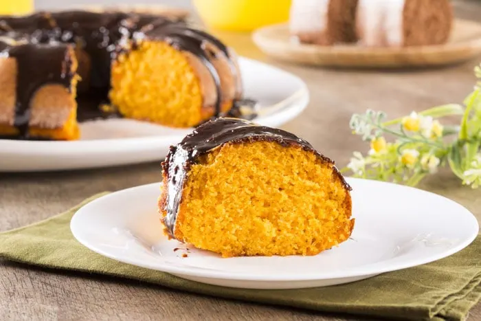 Brazilian carrot cake with chocolate, or bolo de cenoura com chocolate