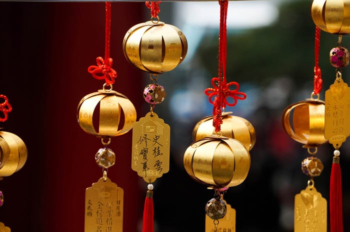 Chinese ornaments in Zu Lai Temple in São Paulo