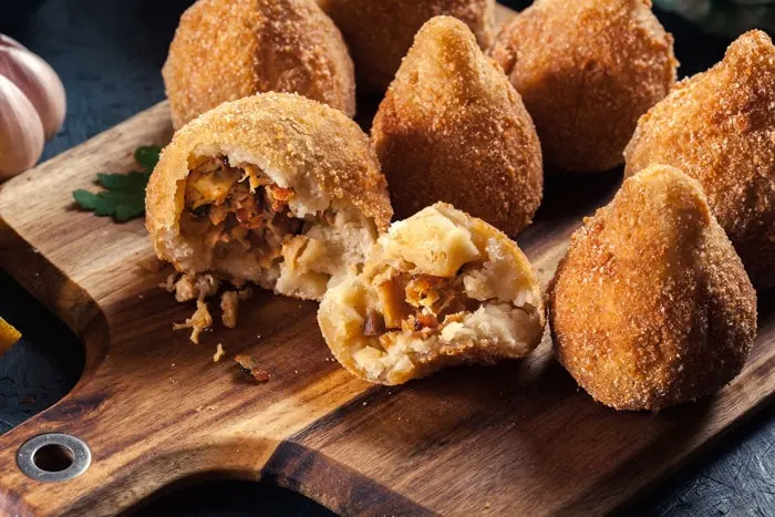 My favorite Brazilian snack, coxinha, chicken croquette