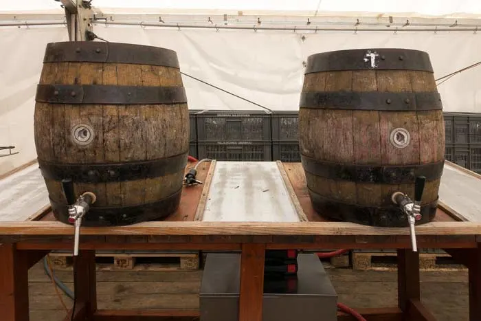 Beer barrels at Oktoberfest Blumenau, Santa Catarina