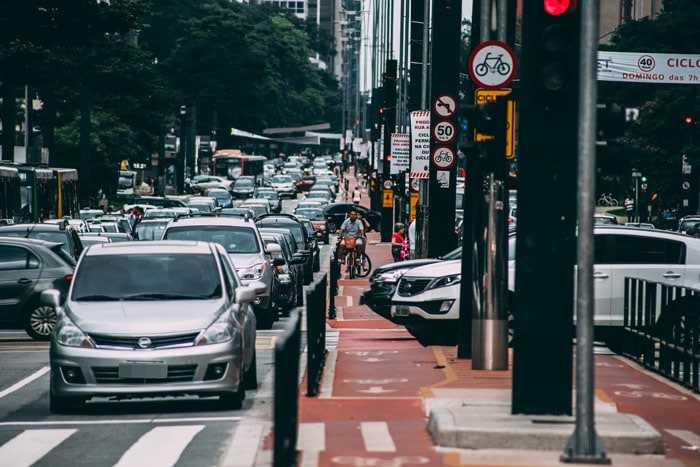 Cars at Paulista Ave, one of the best areas to stay in Sao Paulo