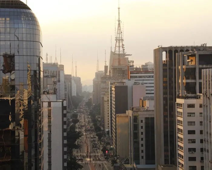 View over Paulista Ave, the region with the best hotels in Sao Paulo