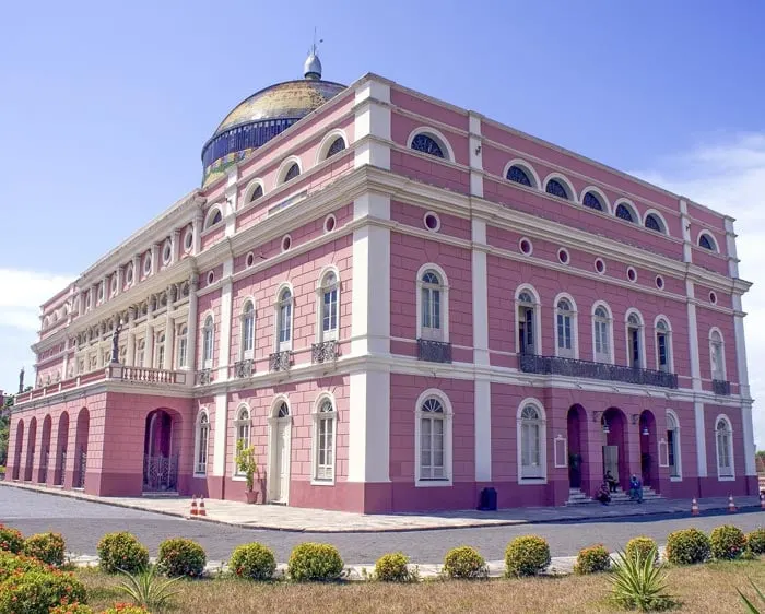 The pink Amazon Theater in Manaus