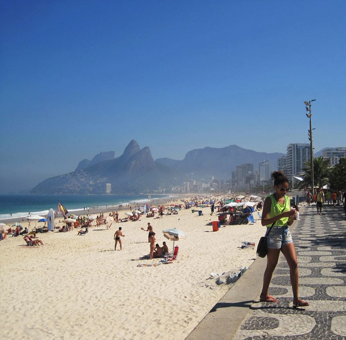 People chilling at Ipanema Beach in Rio de Janeiro