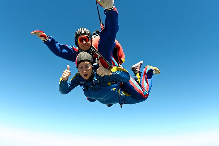 Tandem parachute in Boituva, São Paulo