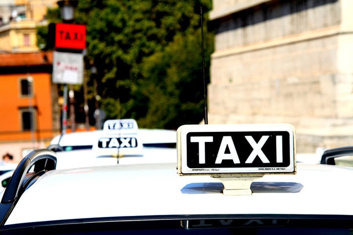 White taxis in Sao Paulo, Brazil