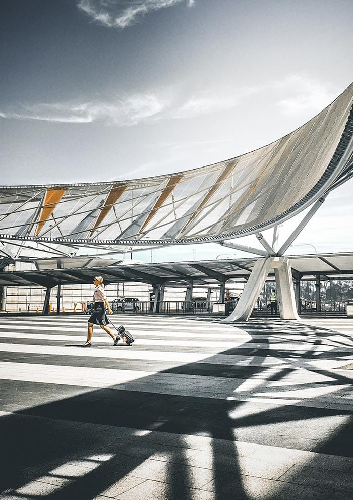 Woman looking for a taxi in São Paulo airport