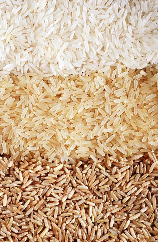 Different types of rice
