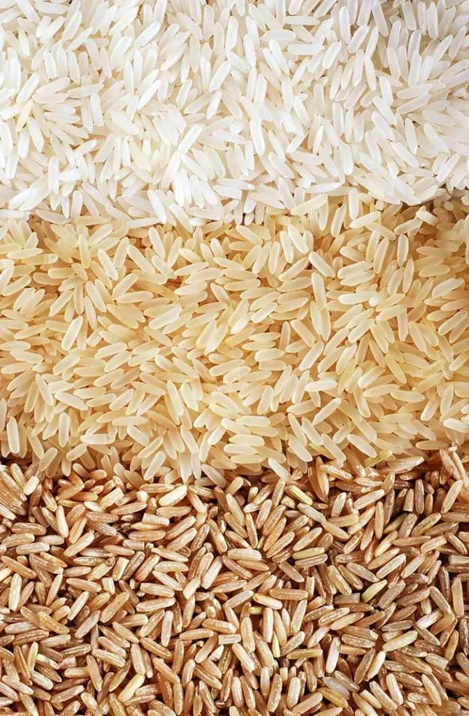 Different types of rice