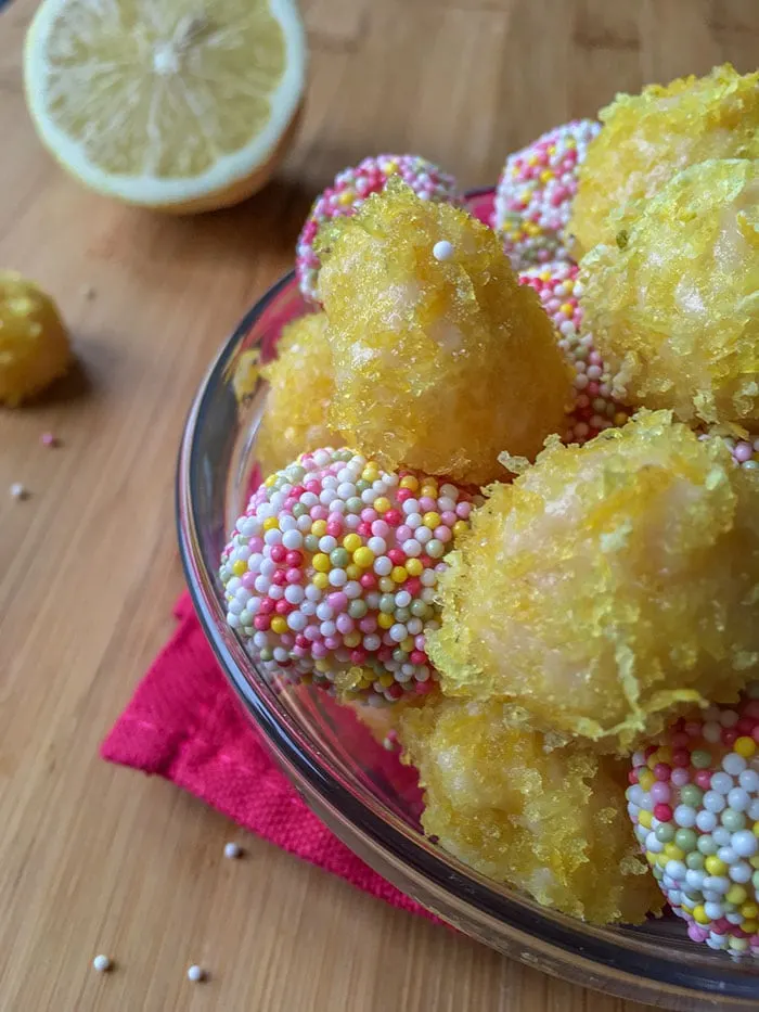 Lemon brigadeiro recipe close-up