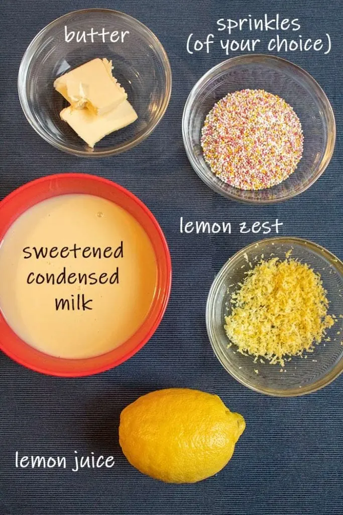 Lemon brigadeiro ingredients