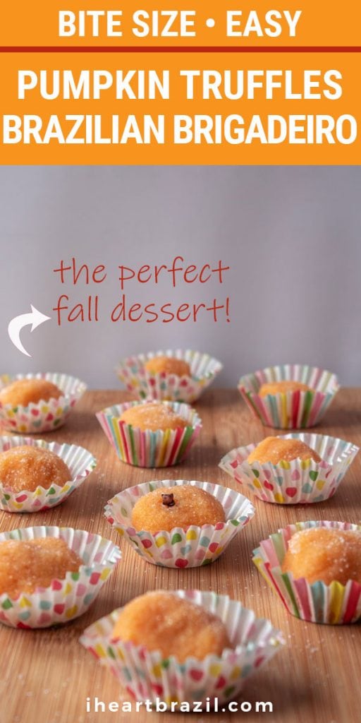 Pumpkin brigadeiro Pinterest graphic