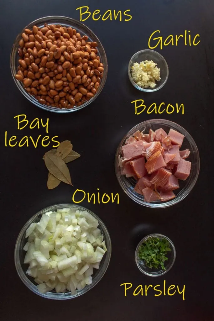 Ingredients for Brazilian beans