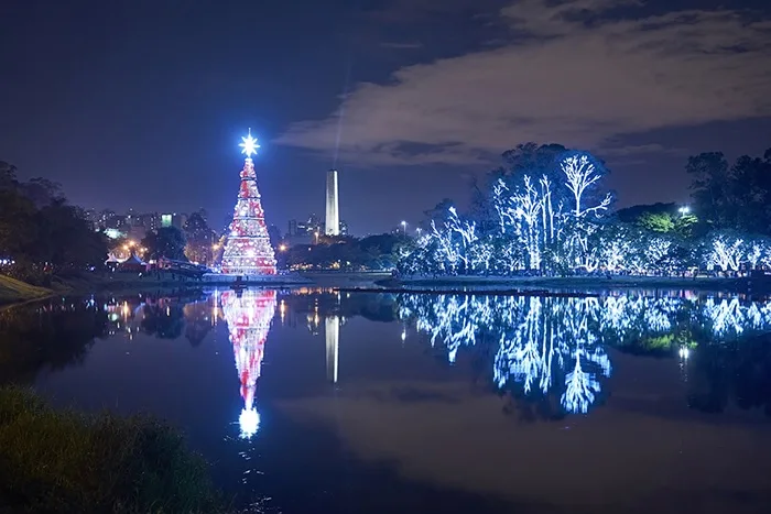 Christmas in Brazil, lights at Ibirapuera Park, Sao Paulo