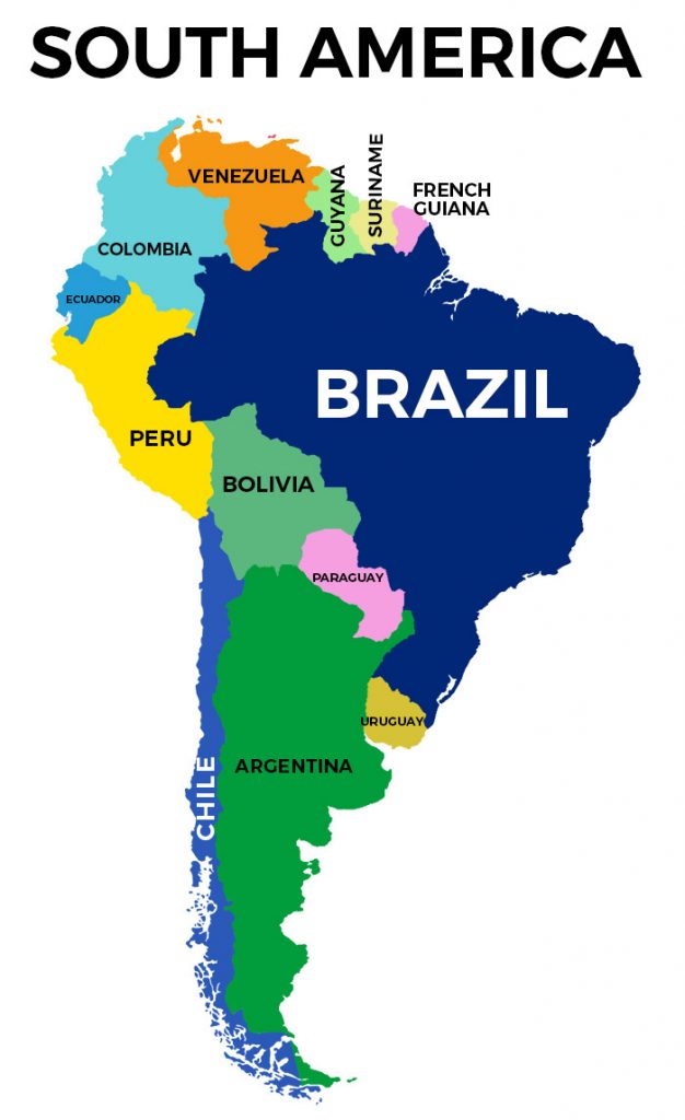 Map of Brazil and Rondonia state.