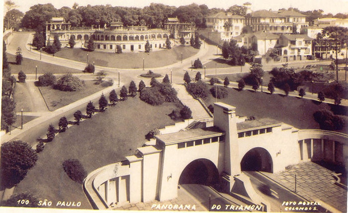 Antique aerial photo of the Belvedere Trianon in Sao Paulo
