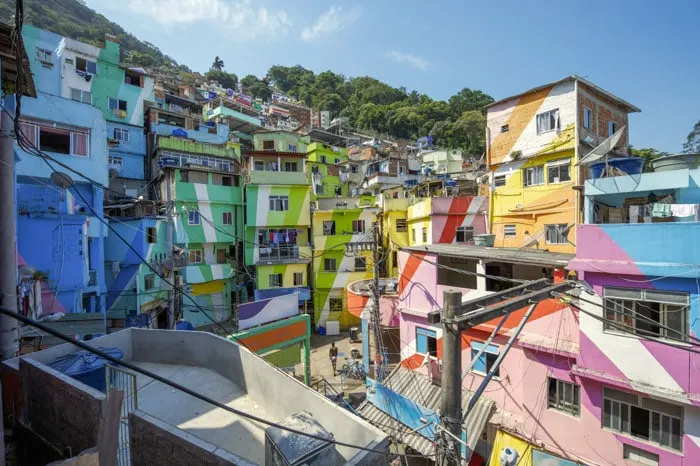 The colorful Santa Marta favela in Rio de Janeiro