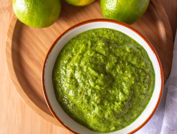 Brazilian chimichurri sauce with cilantro