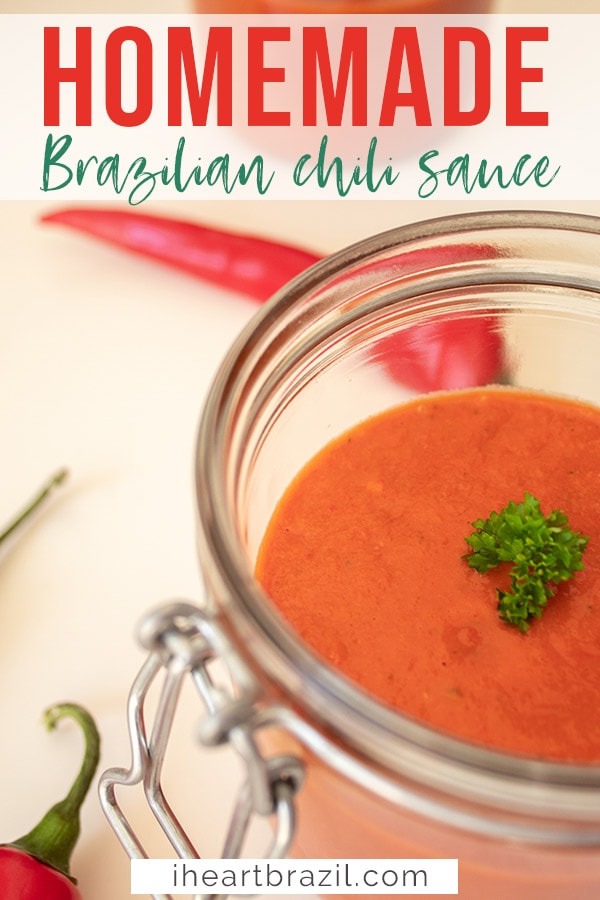 Brazilian hot sauce recipe Pinterest graphic