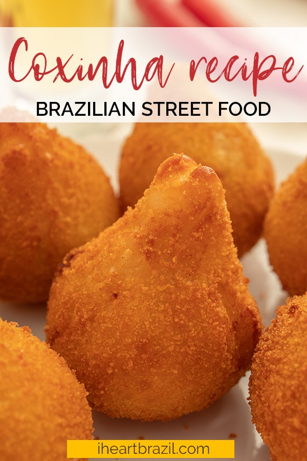 Coxinha recipe Pinterest graphic