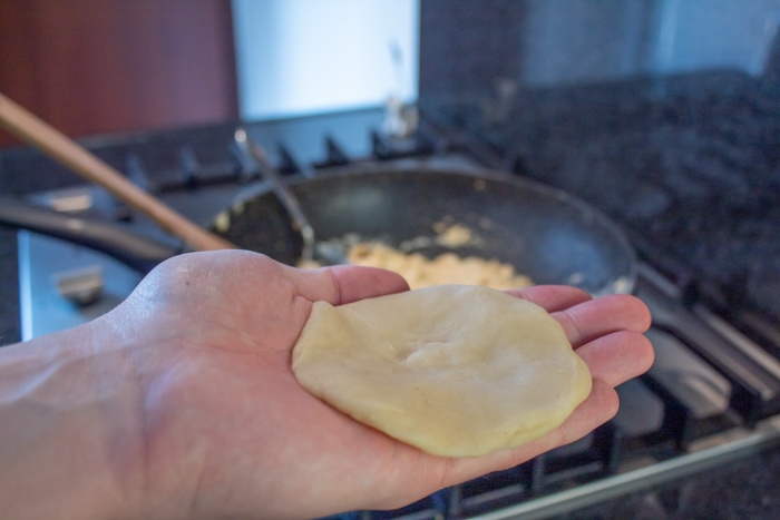 Flat disc Coxinha dough