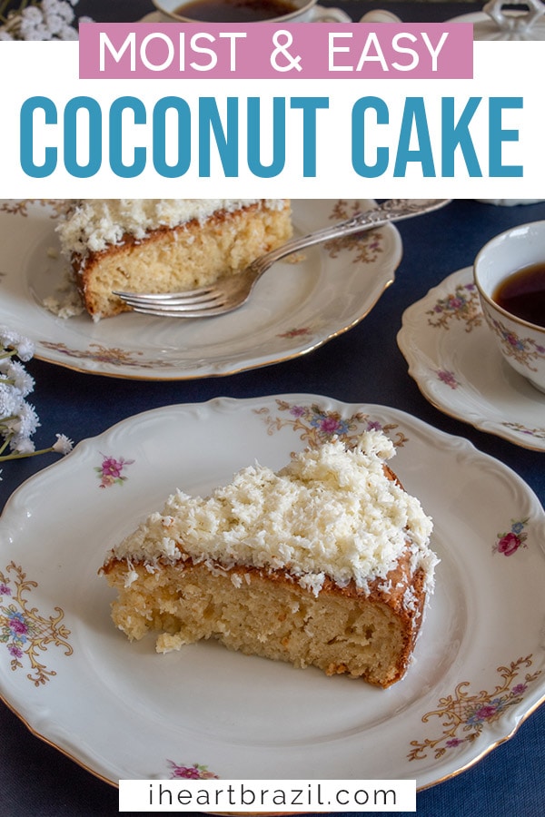 Brazilian coconut cake Pinterest graphic