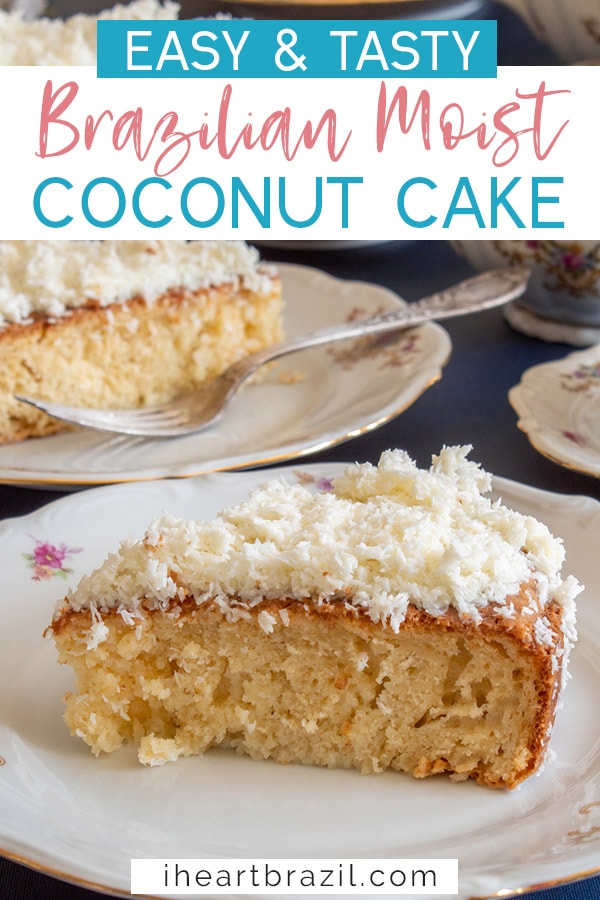 Brazilian coconut cake Pinterest graphic