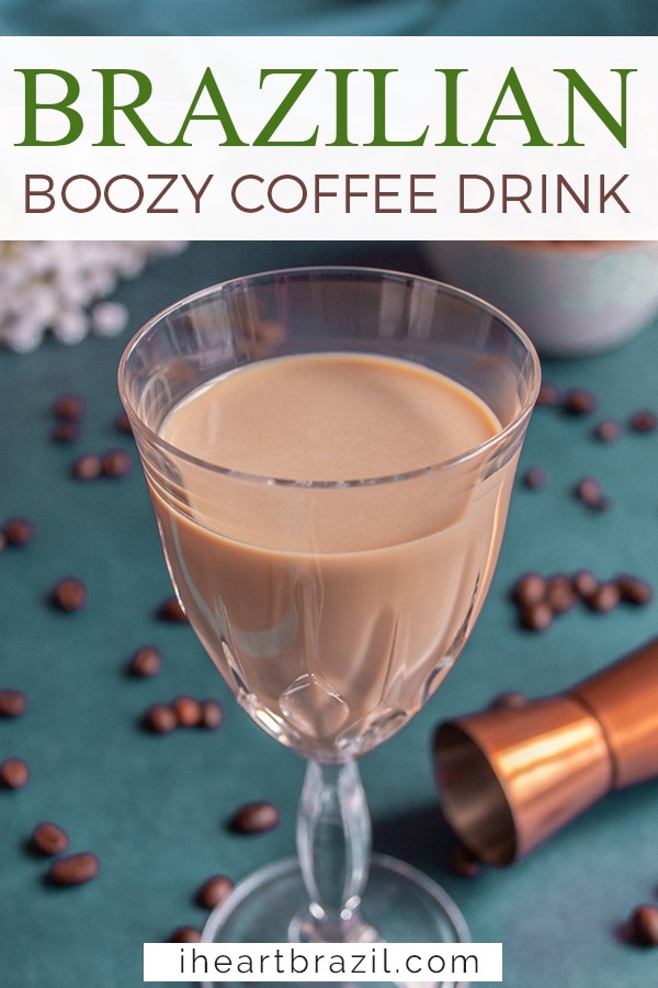 Brazilian coffee cocktail Pinterest graphic