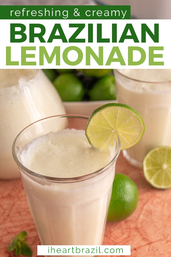 Brazilian lemonade recipe Pinterest graphic