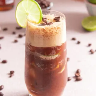 Caipirinha coffee drink with alcohol