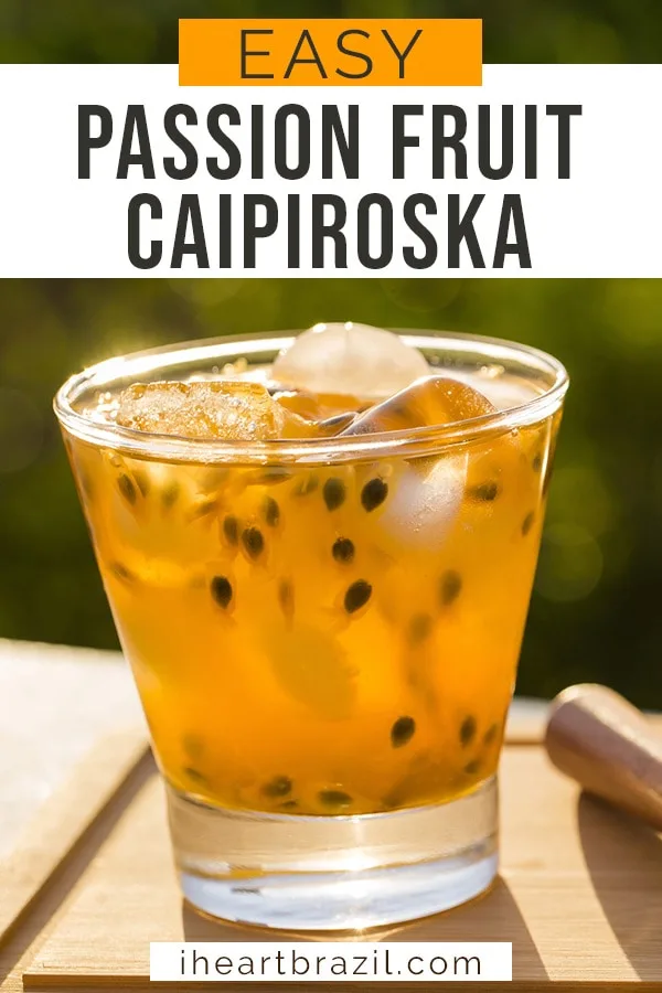 Passion fruit caipiroska Pinterest graphic