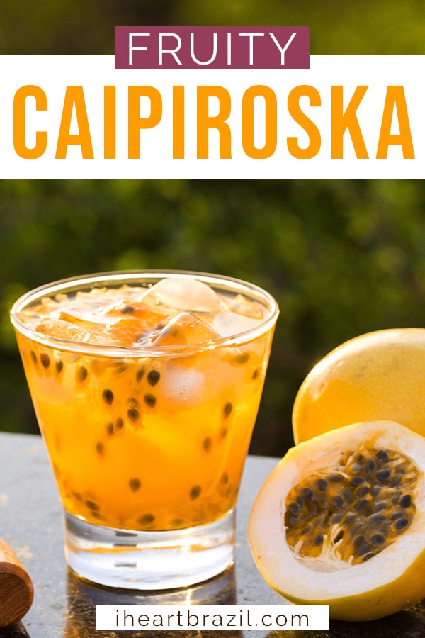 Passion fruit caipiroska Pinterest graphic