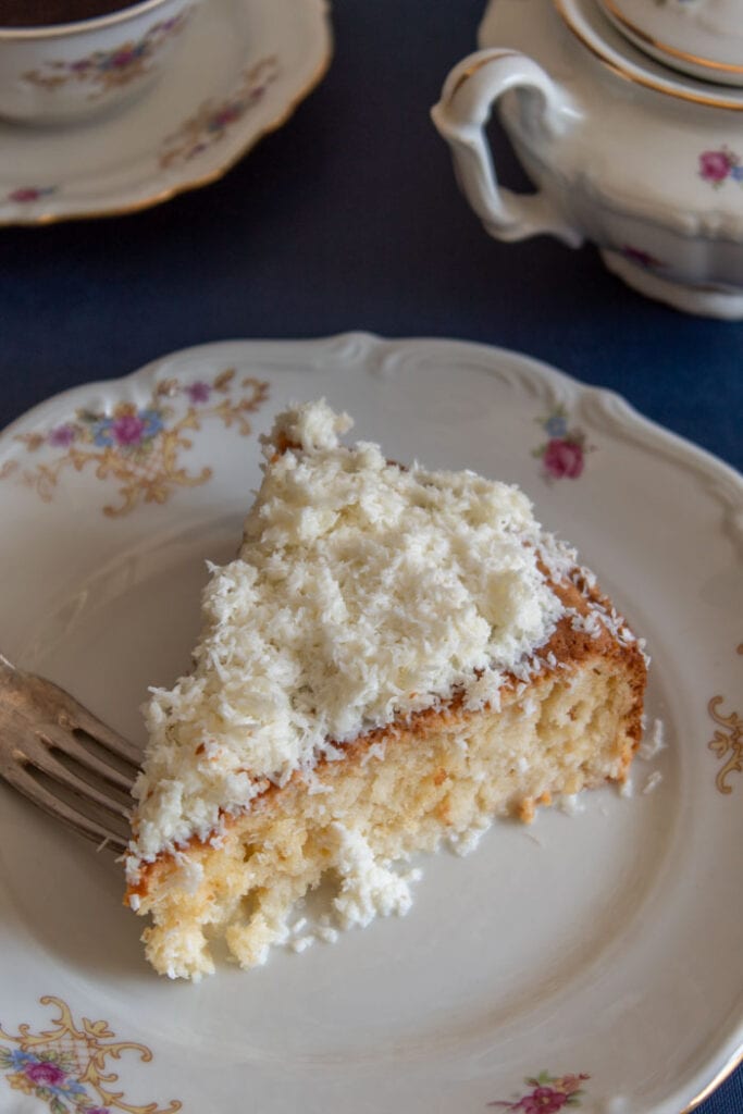 Brazilian coconut cake piece