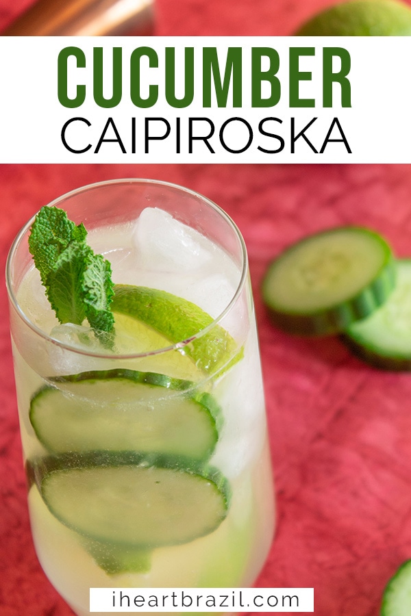 Cucumber caipiroska Pinterest graphic