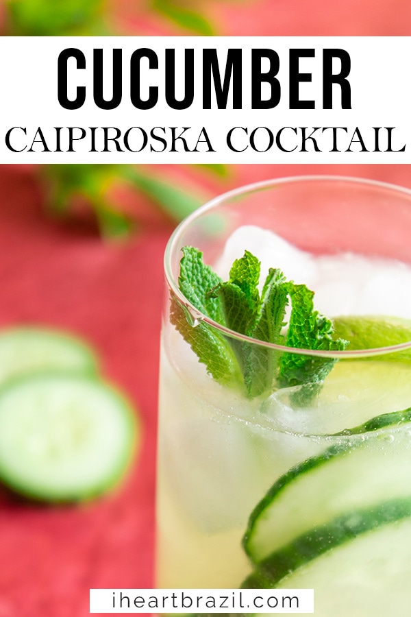 Cucumber caipiroska Pinterest graphic