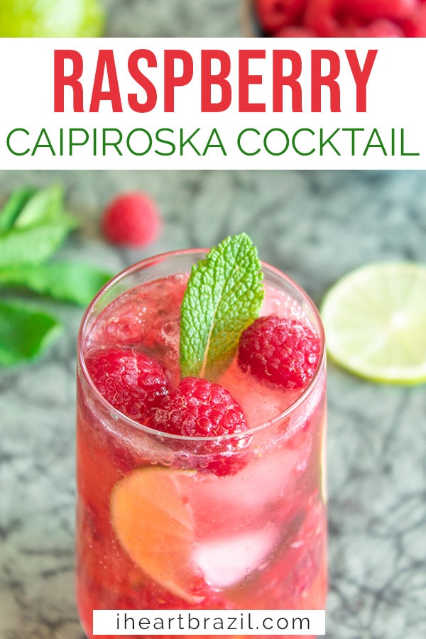 Raspberry caipiroska Pinterest graphic