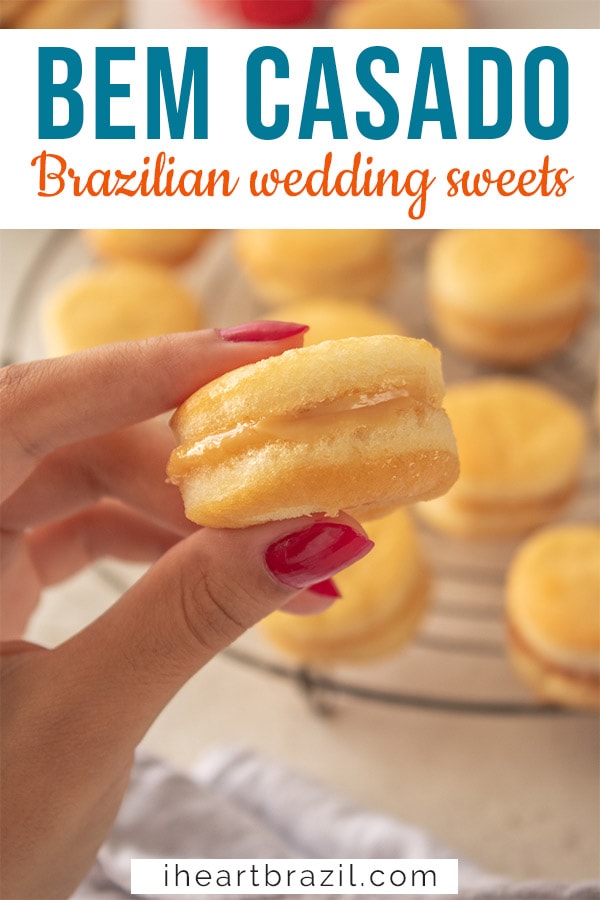 Bem casado, Brazilian wedding cookies Pinterest graphic