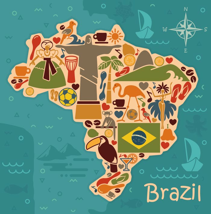 Map of Brazilian cultural elements