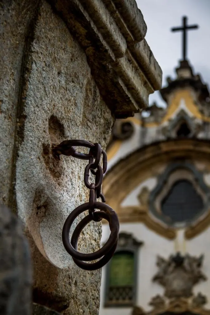 Iron handcuffs used during slavery in Brazil