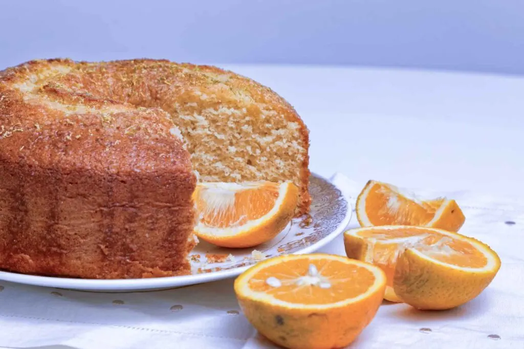 Brazilian orange cake closeup