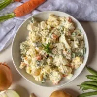 Brazilian potato salad, called salada de maionese in Portuguese