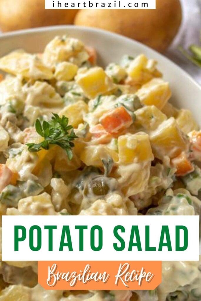 Brazilian potato salad Pinterest graphic