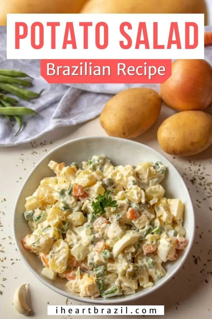Brazilian potato salad Pinterest graphic