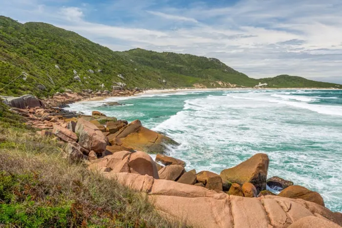 View to Galheta, the only naturist Florianópolis beach