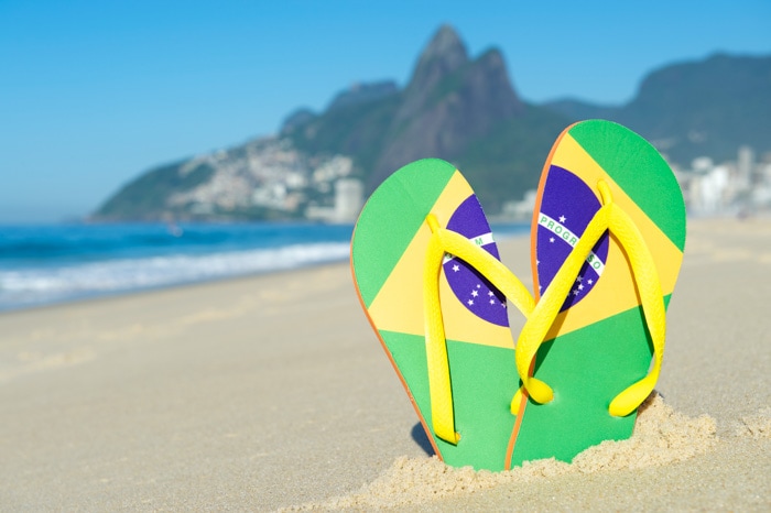 Brazilian flip flops at Ipanema Beach In Rio