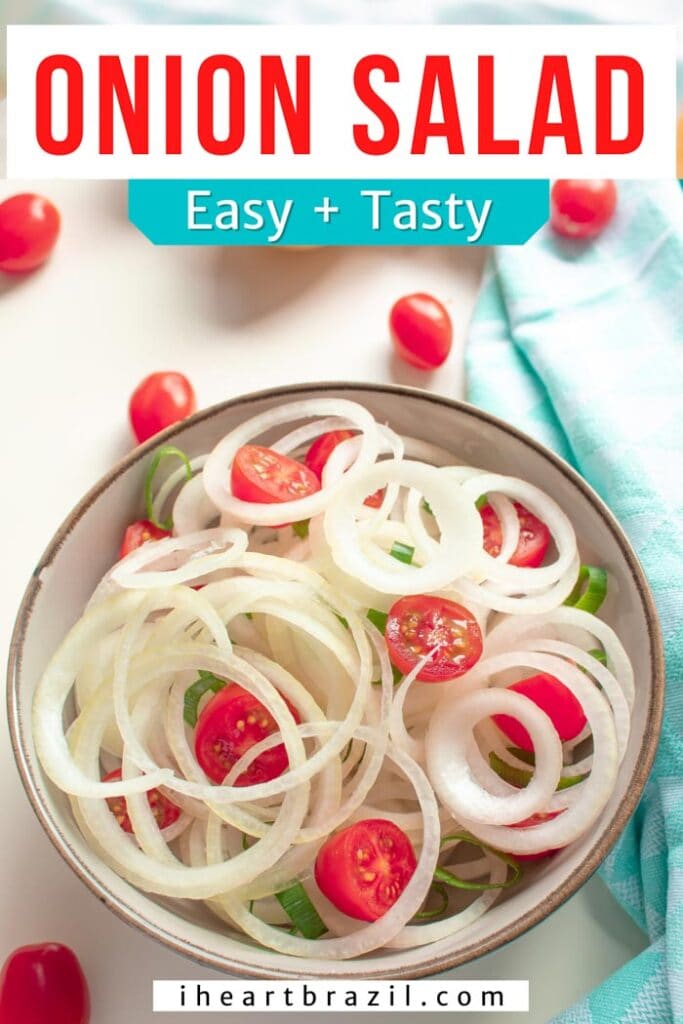 Brazilian onion salad Pinterest graphic