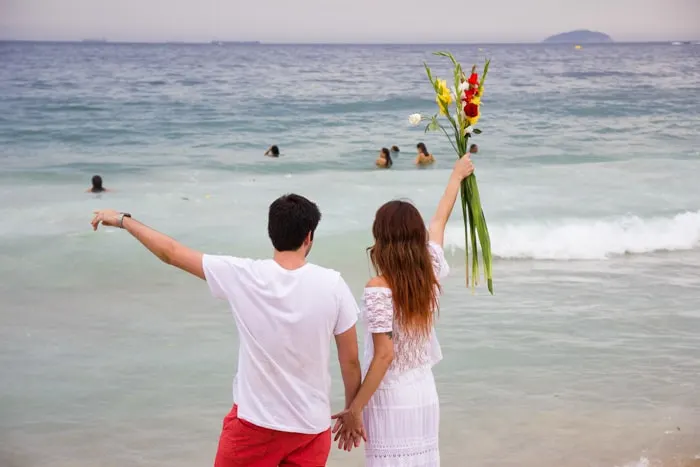 Offering to Iemanjá in Copacabana Beach