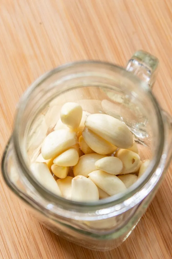 Peeled garlic for sofrito recipe